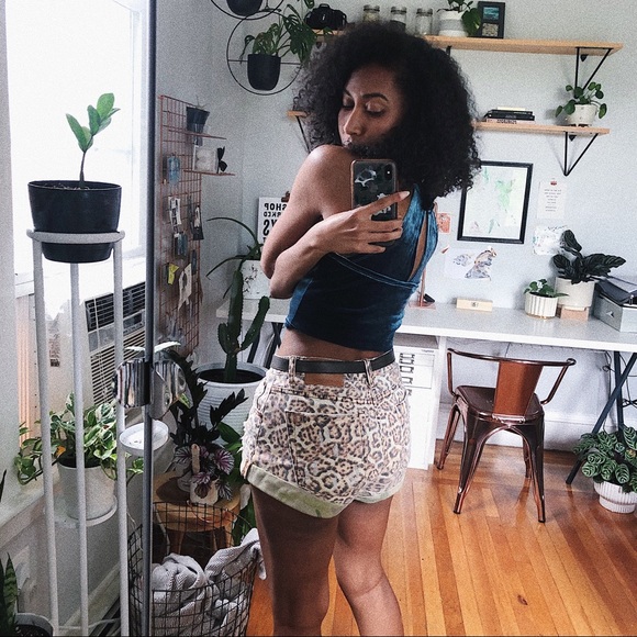 Evil Twin Teal Velvet Crop Top - Picture 2 of 2